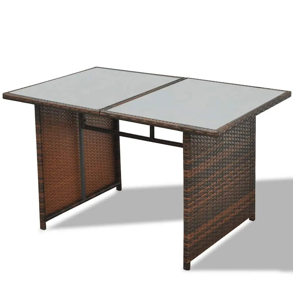 10 Piece Outdoor Garden Lounge Set with Cushions Poly Rattan Brown Furniture