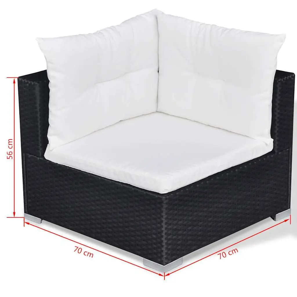 Garden Lounge Set 10 Piece Outdoor Furniture Poly Rattan Patio Sofa Dining Black