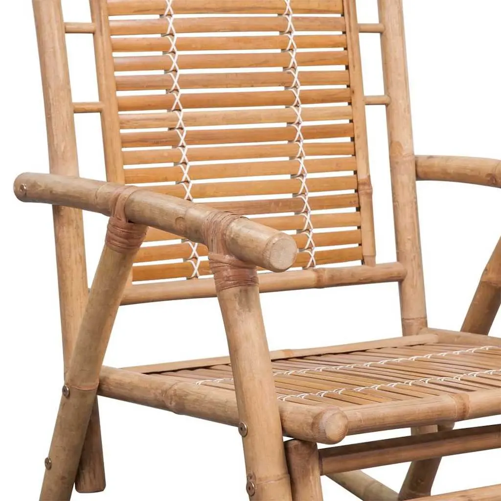 Bamboo Rocking Chair Relaxation Indoor Outdoor Brown Garden Patio Furniture