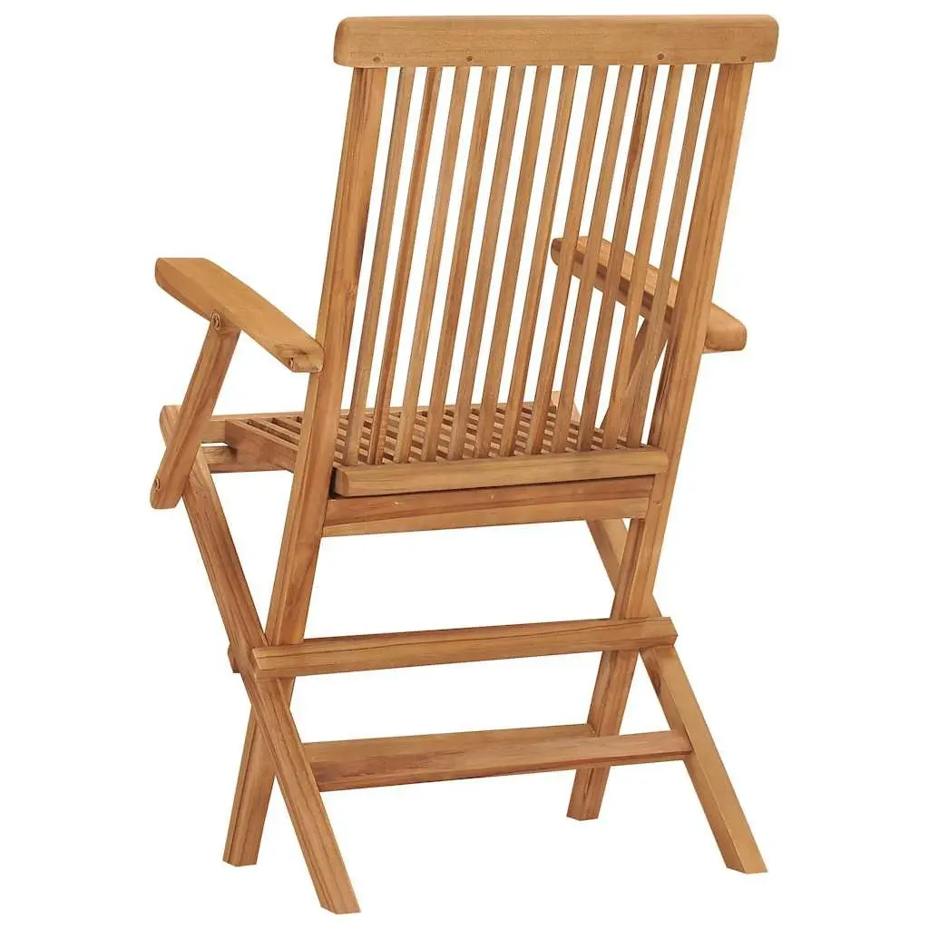 Folding Garden Chairs Set Teak Wood Lightweight 2 pcs