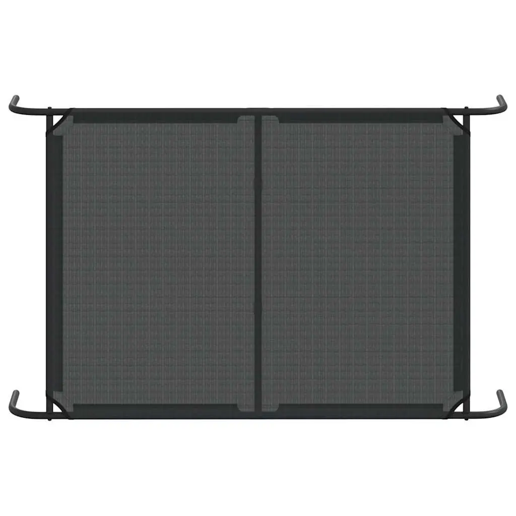 Elevated Dog Bed Black Textilene Mesh Portable Indoor Outdoor Steel Frame 130 x 80 x 20 cm