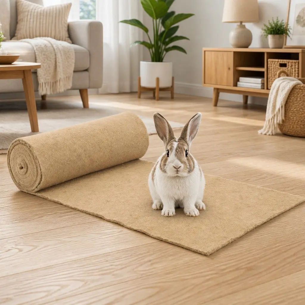 Pet Hemp Mat Natural Brown 0.5x5m Bedding for Small Animals Rabbits Guinea Pigs
