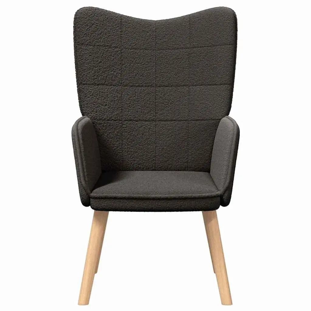 Armchair Dark Grey Sherpa Fabric Ergonomic 62 x 67 x 95.5 cm Living Room Bedroom Relax Lounge