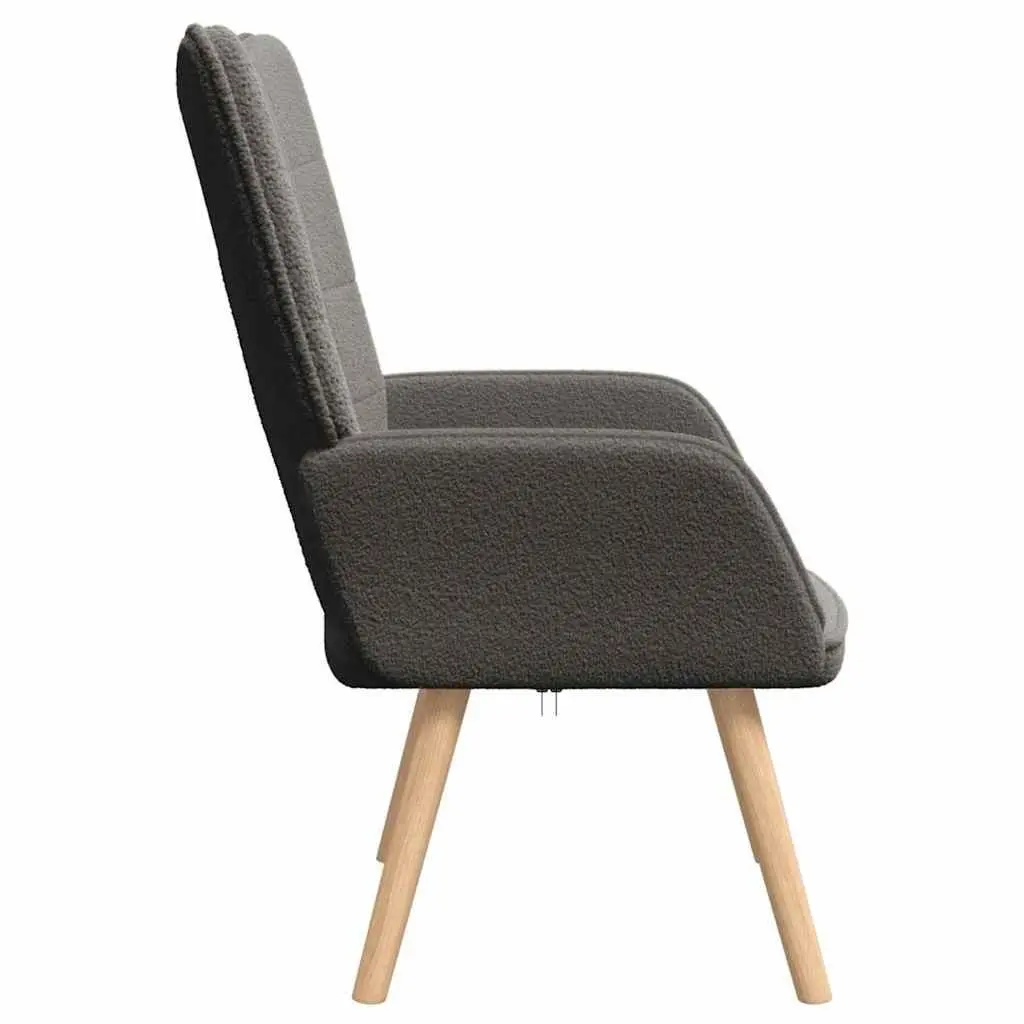 Armchair Dark Grey Sherpa Fabric Ergonomic 62 x 67 x 95.5 cm Living Room Bedroom Relax Lounge