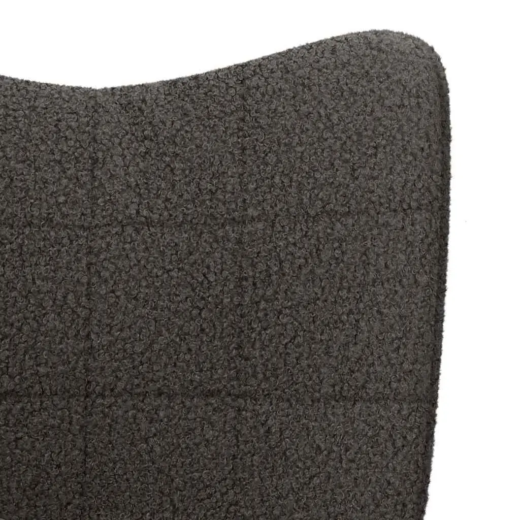 Armchair Dark Grey Sherpa Fabric Ergonomic 62 x 67 x 95.5 cm Living Room Bedroom Relax Lounge