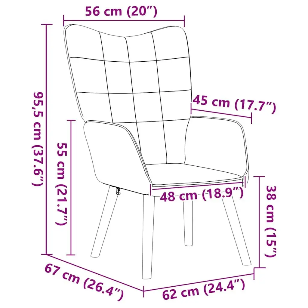 Armchair Dark Grey Sherpa Fabric Ergonomic 62 x 67 x 95.5 cm Living Room Bedroom Relax Lounge