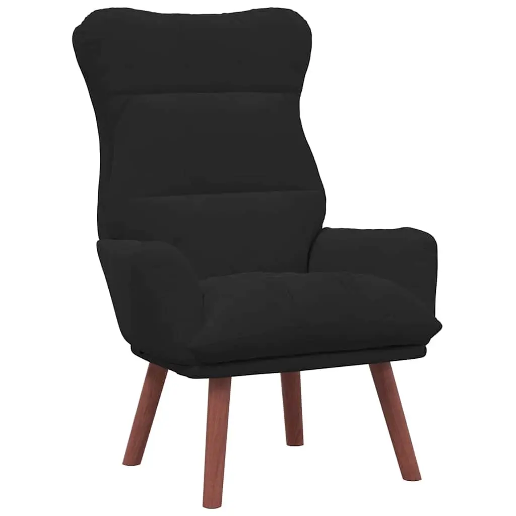 Armchair Black Velvet Modern Relaxing Chair Padded Armrests 69 x 74 x 93 cm