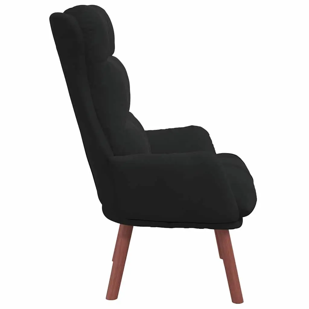 Armchair Black Velvet Modern Relaxing Chair Padded Armrests 69 x 74 x 93 cm