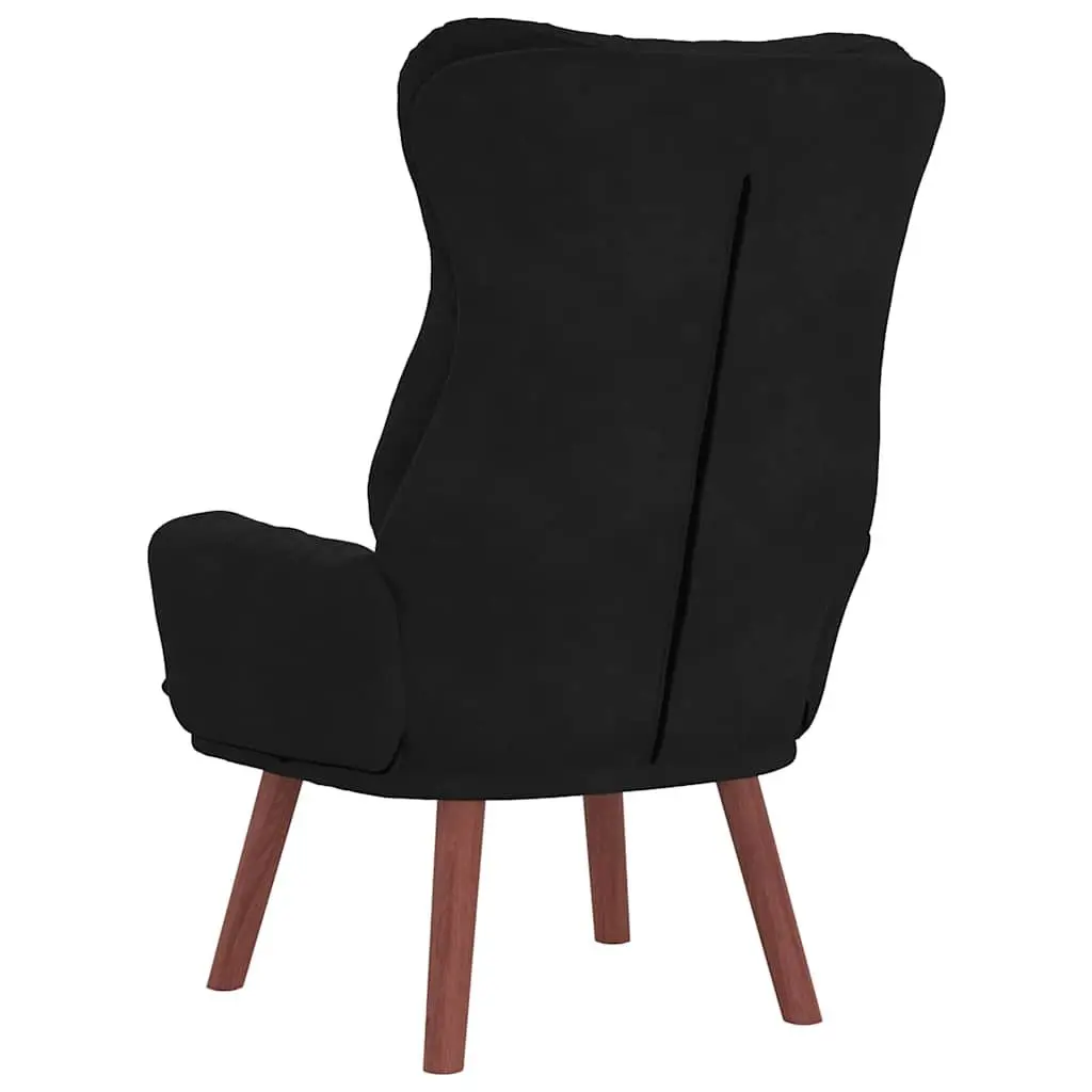 Armchair Black Velvet Modern Relaxing Chair Padded Armrests 69 x 74 x 93 cm