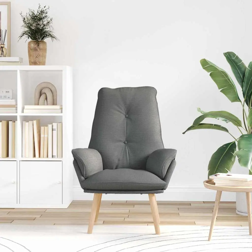 Grey Armchair Modern Living Room Lounge Chair Fabric Seat Cushioned Armrests