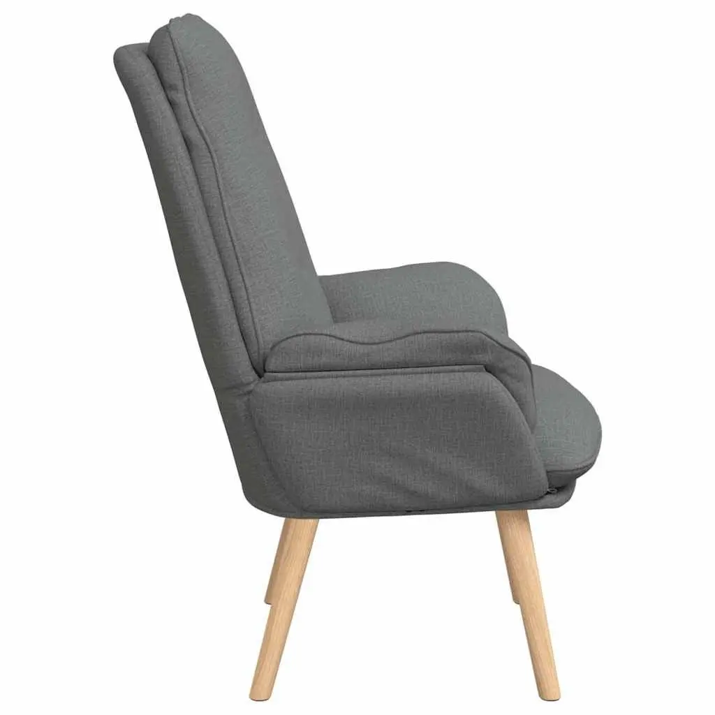 Grey Armchair Modern Living Room Lounge Chair Fabric Seat Cushioned Armrests
