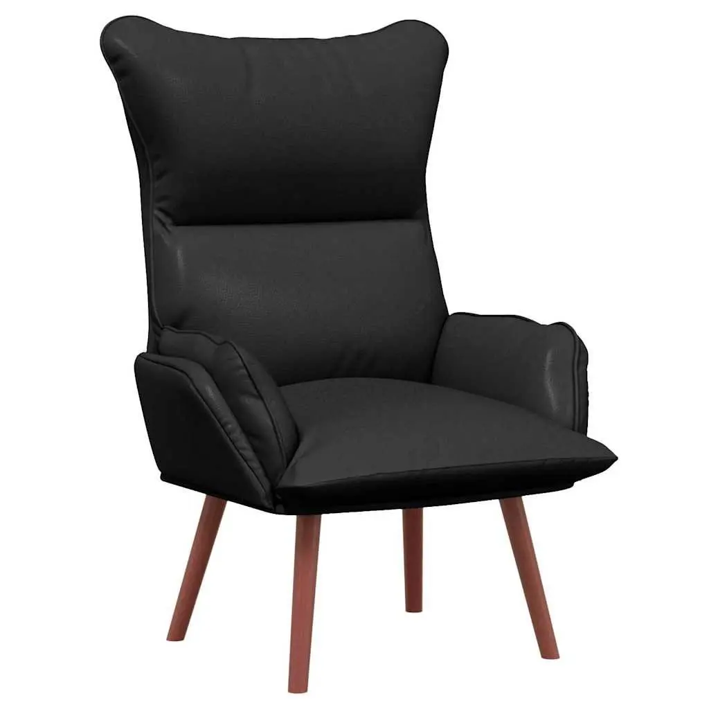 Armchair Modern Faux Leather Black Relaxing Chair 69 x 74 x 93 cm