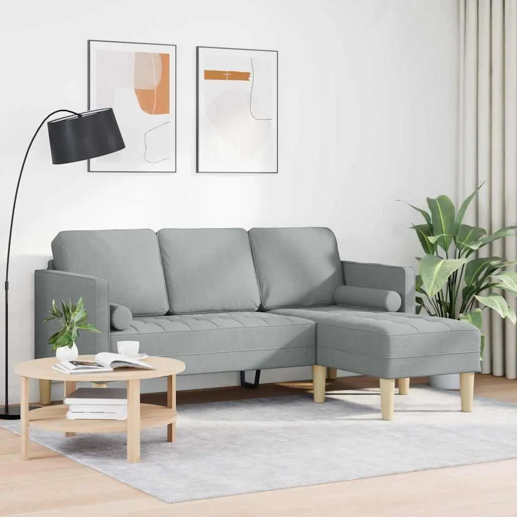 Modular Sofa Set Reconfigurable Light Grey Polyester
