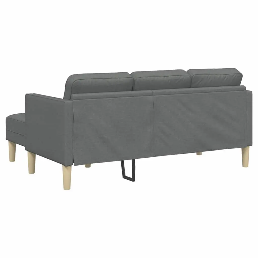 Modern Modular Sofa Set with Cushions Grey Polyester Sectional Couch Living Room