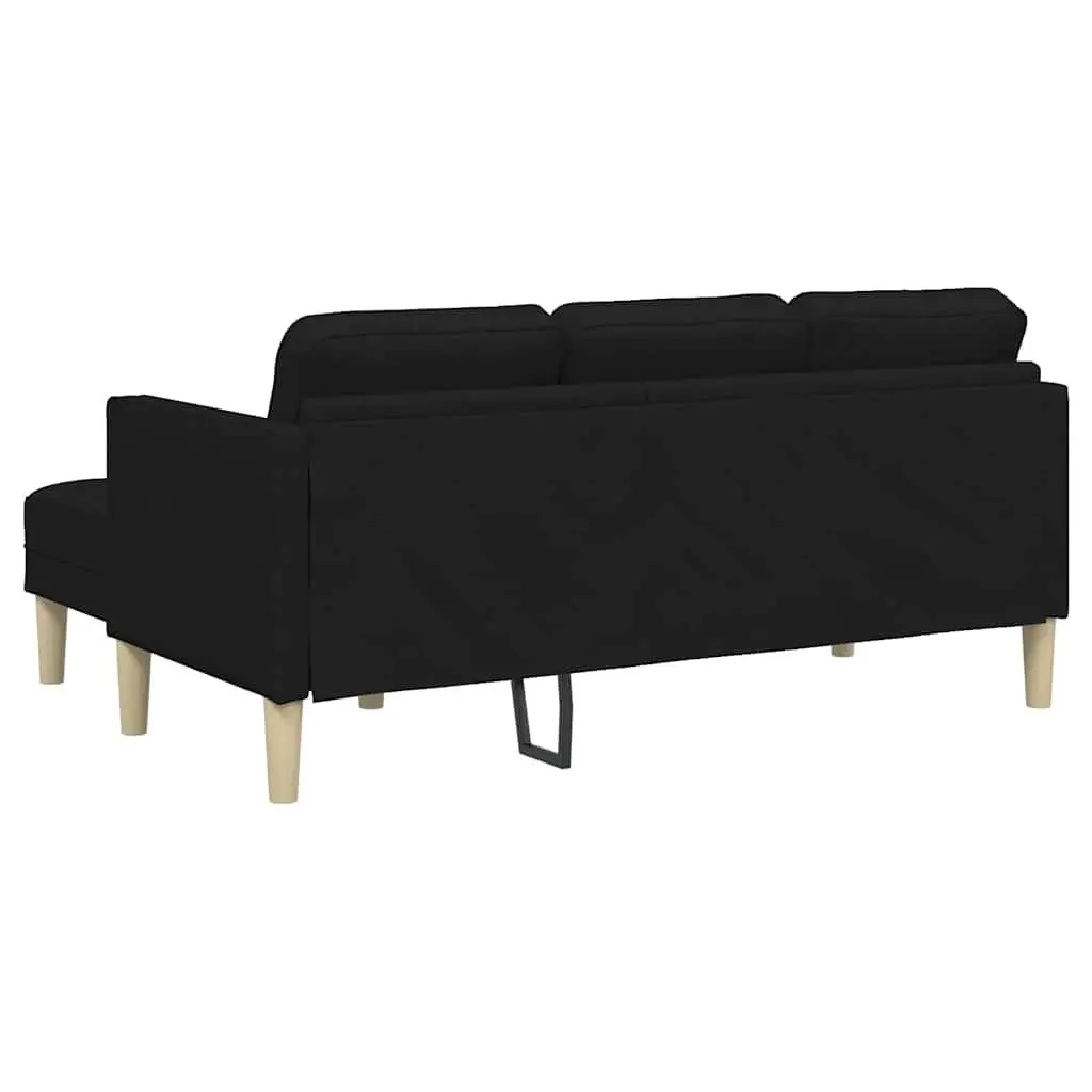 Modular Sofa Set with Cushions Black Polyester Fabric Modern Living Room Couch