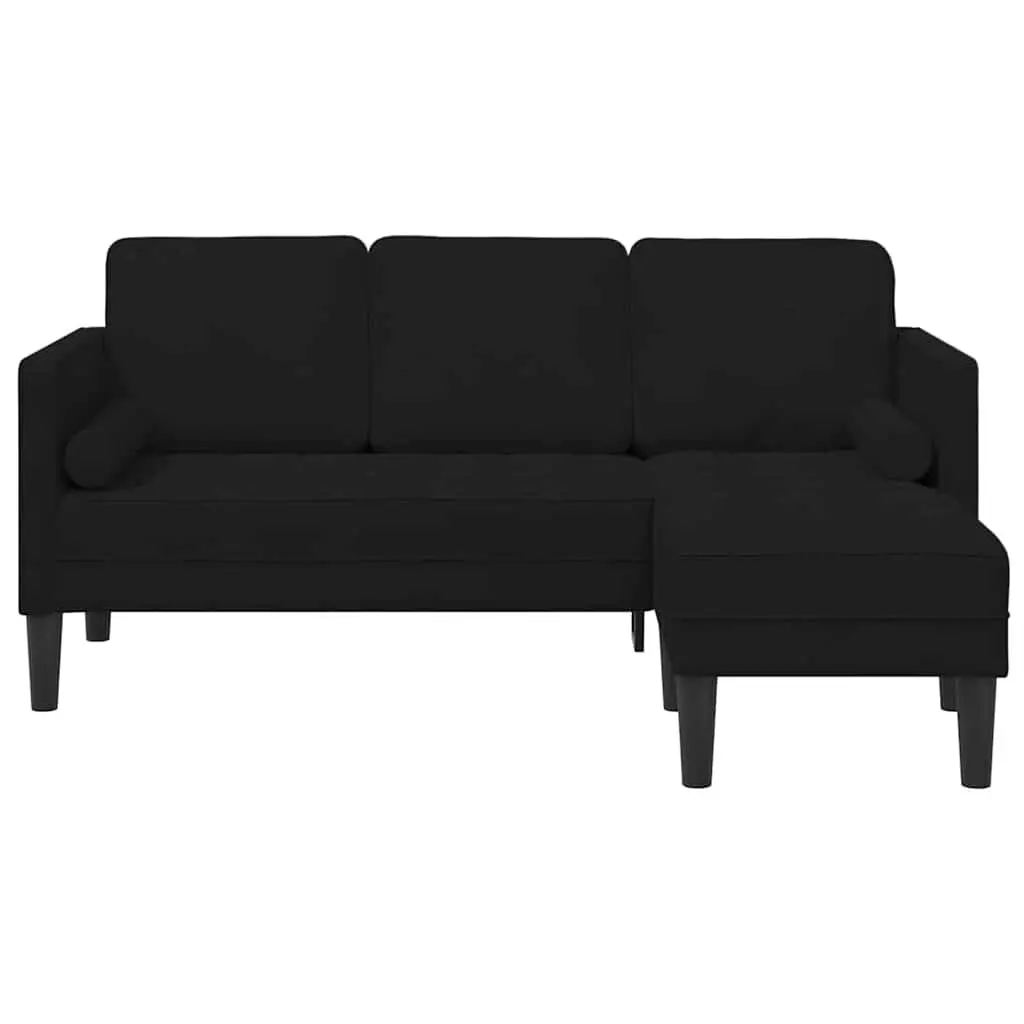 Black Modular Sofa Set with Cushion Modern Living Room Sectional Couch