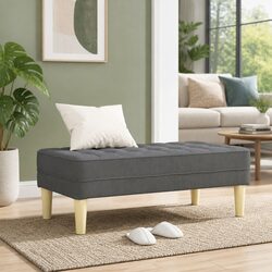 Your Ideal Grey Bench Ottoman with Cushion 113 x 57 x 39 cm