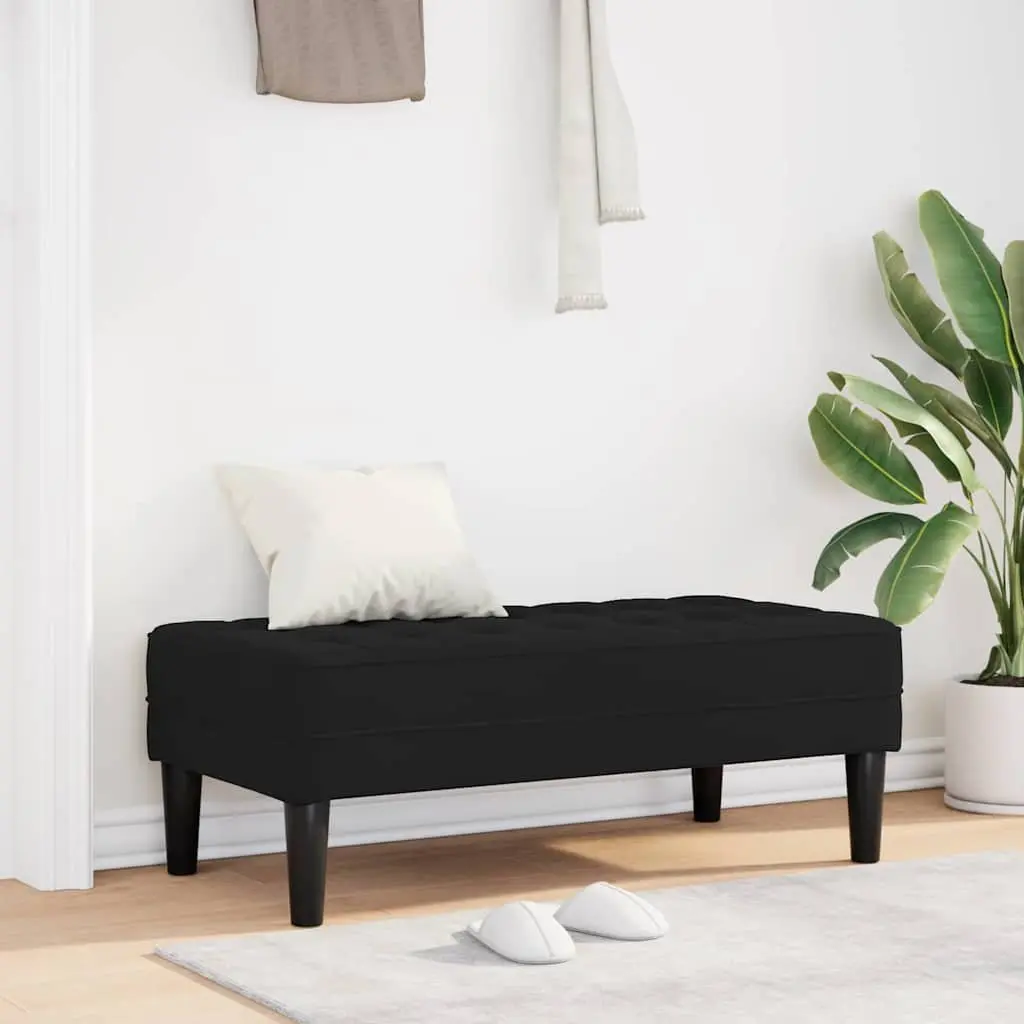 Black Velvet Bench Ottoman