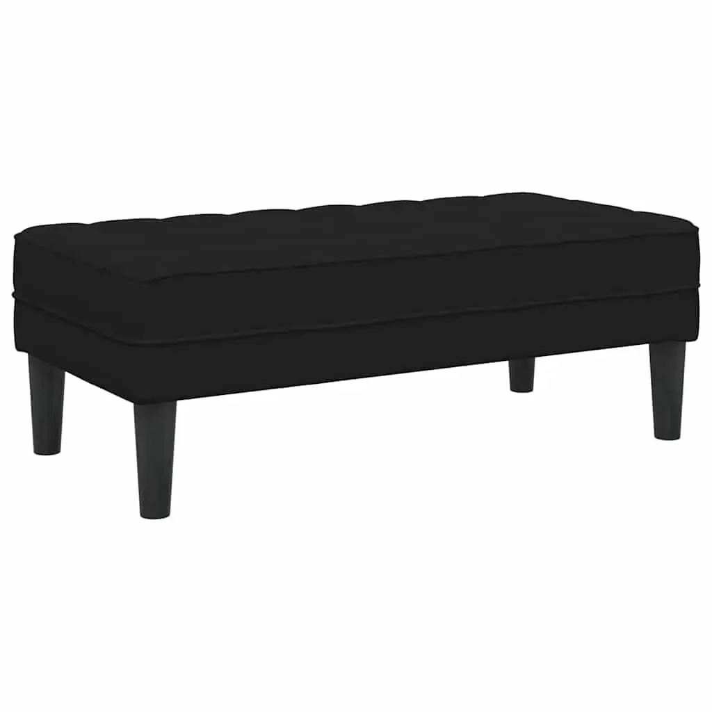 Black Velvet Bench Ottoman