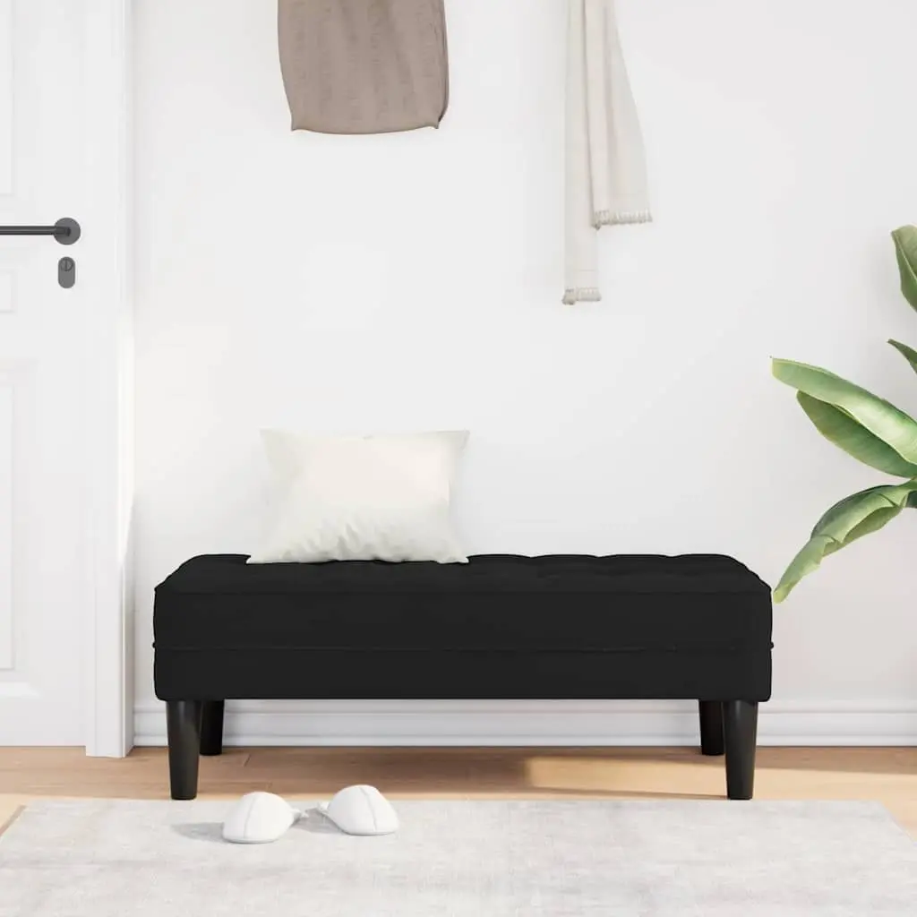 Black Velvet Bench Ottoman