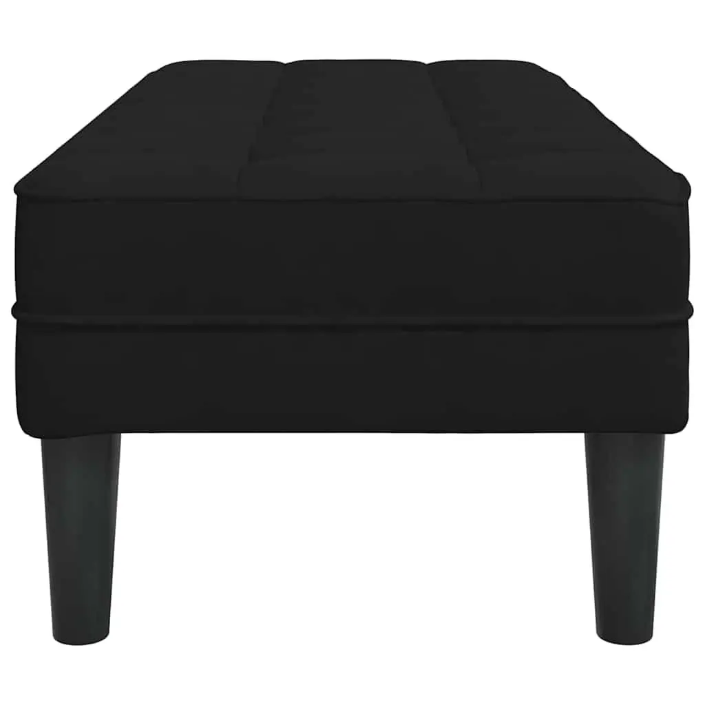 Black Velvet Bench Ottoman
