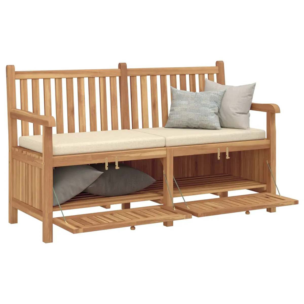 Garden Bench with Storage Rustic Teak Wood 150x60x90cm