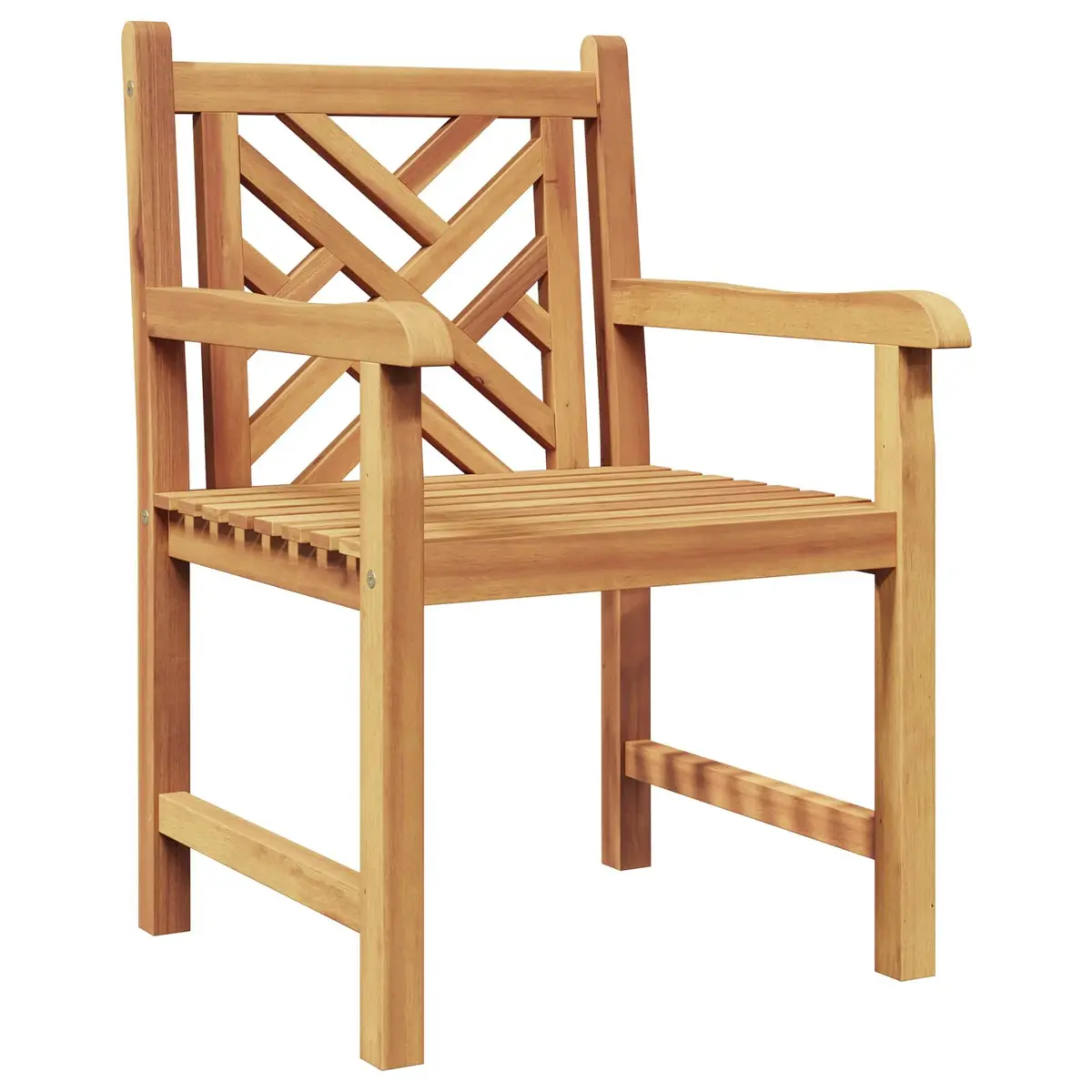 Outdoor Garden Chair 2 pcs Brown Solid Teak Wood Armchair Patio Seating Set