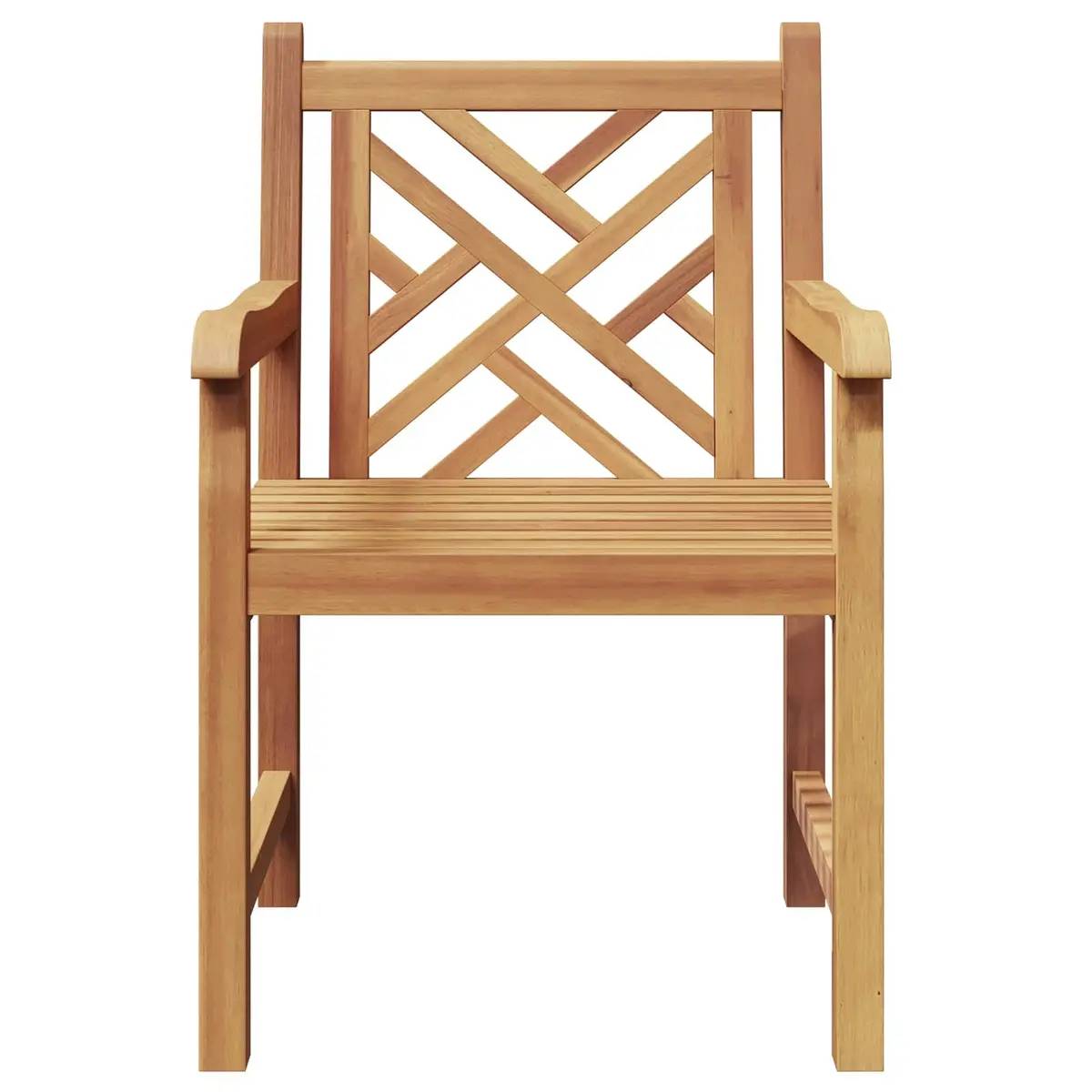 Outdoor Garden Chair 2 pcs Brown Solid Teak Wood Armchair Patio Seating Set