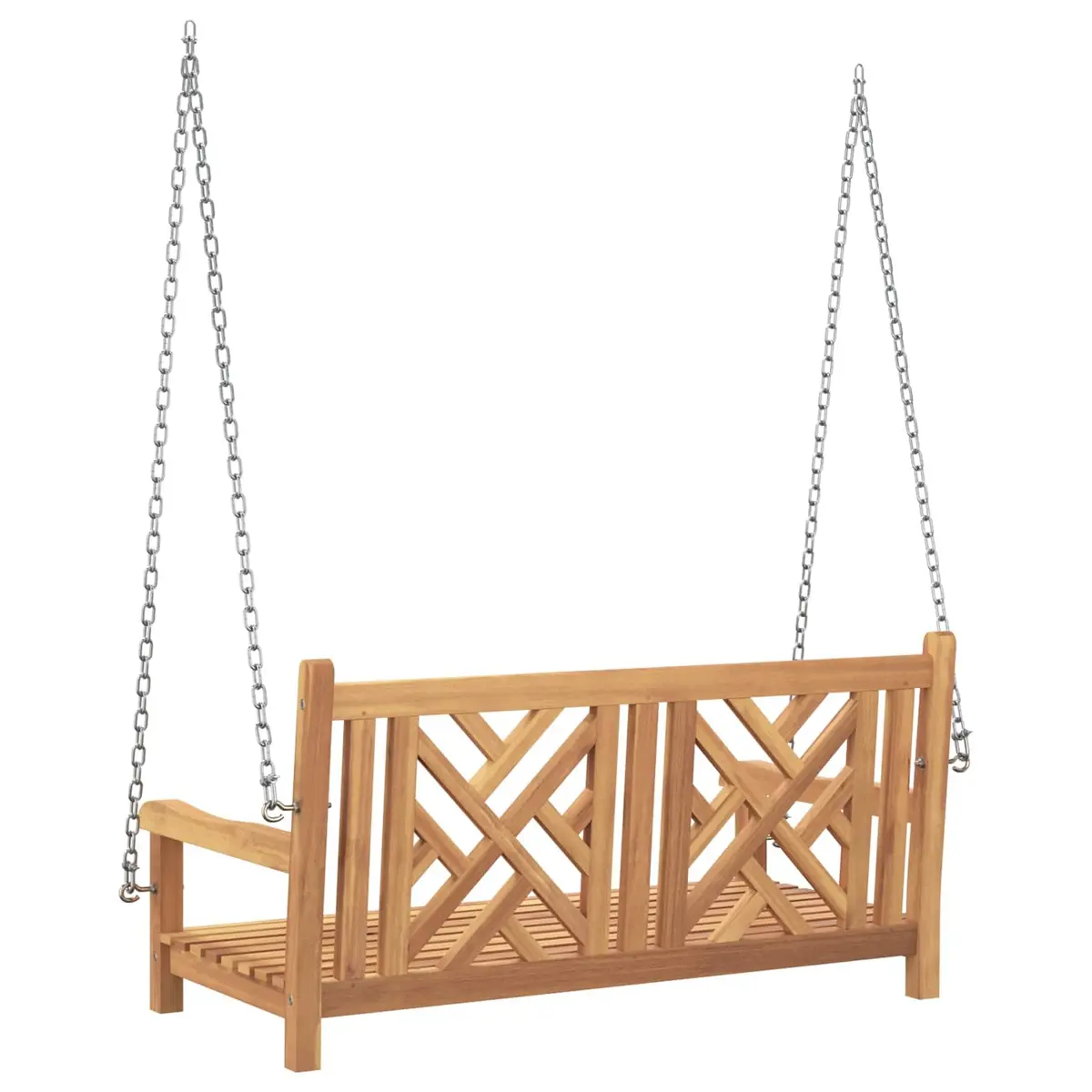 Garden Swing Bench Teak Wood Outdoor Seating 114 x 60 x 64 cm