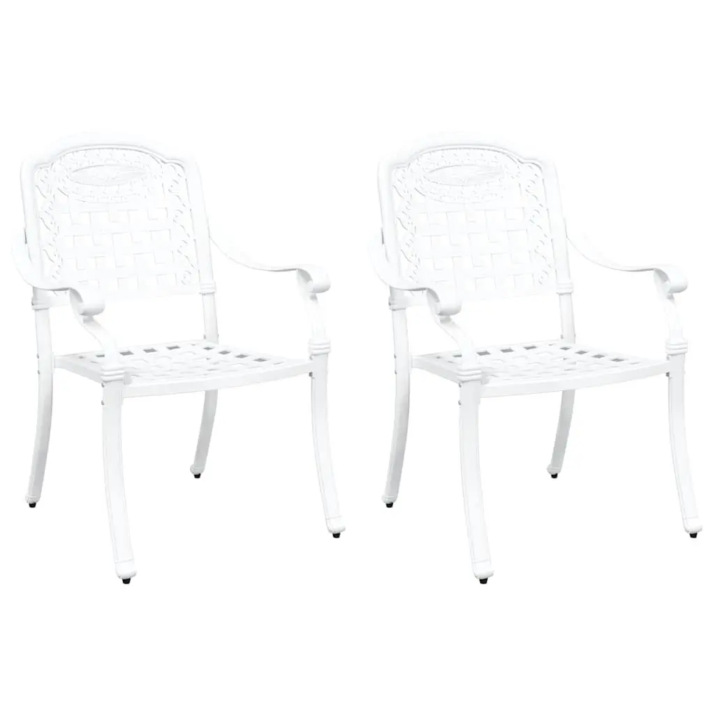 Outdoor Garden Chair Vintage Style White 55 x 56.5 x 91cm 2 Pieces