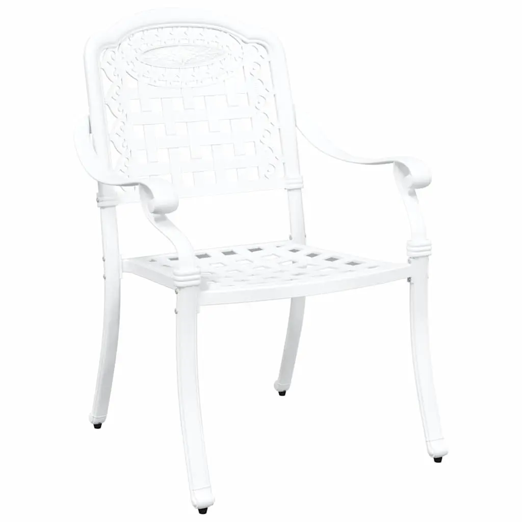 Outdoor Garden Chair Vintage Style White 55 x 56.5 x 91cm 2 Pieces