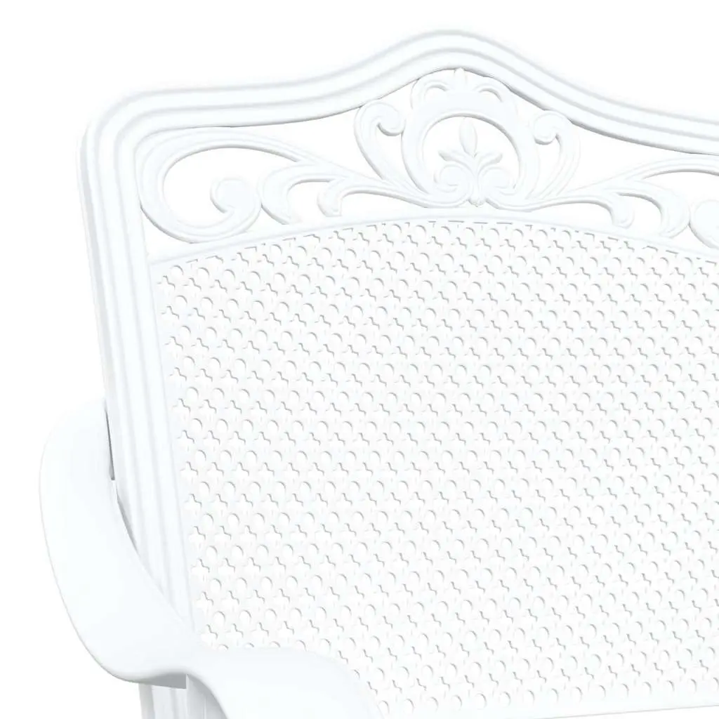 Outdoor Garden Chair Set 2 Pcs White Vintage Style Aluminium Backrest Armrest