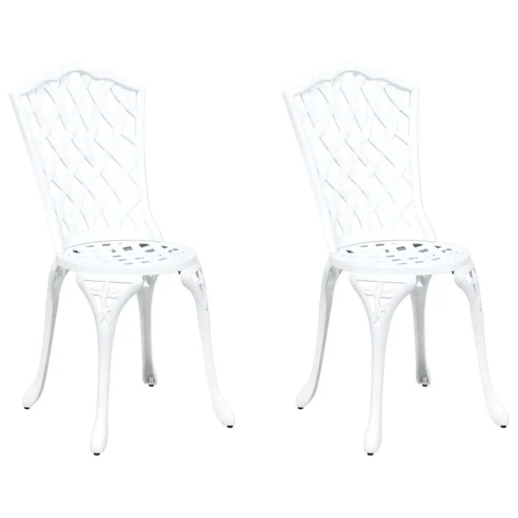 Outdoor Garden Chair Vintage Style 2 pcs White 39 x 40 x 87cm Aluminium Frame