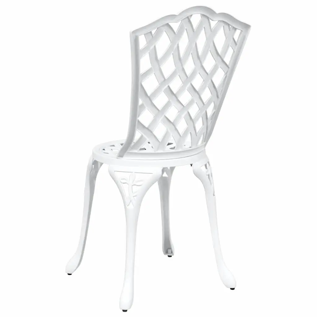 Outdoor Garden Chair Vintage Style 2 pcs White 39 x 40 x 87cm Aluminium Frame