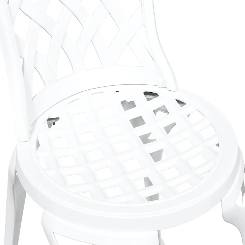 Outdoor Garden Chair Vintage Style 2 pcs White 39 x 40 x 87cm Aluminium Frame