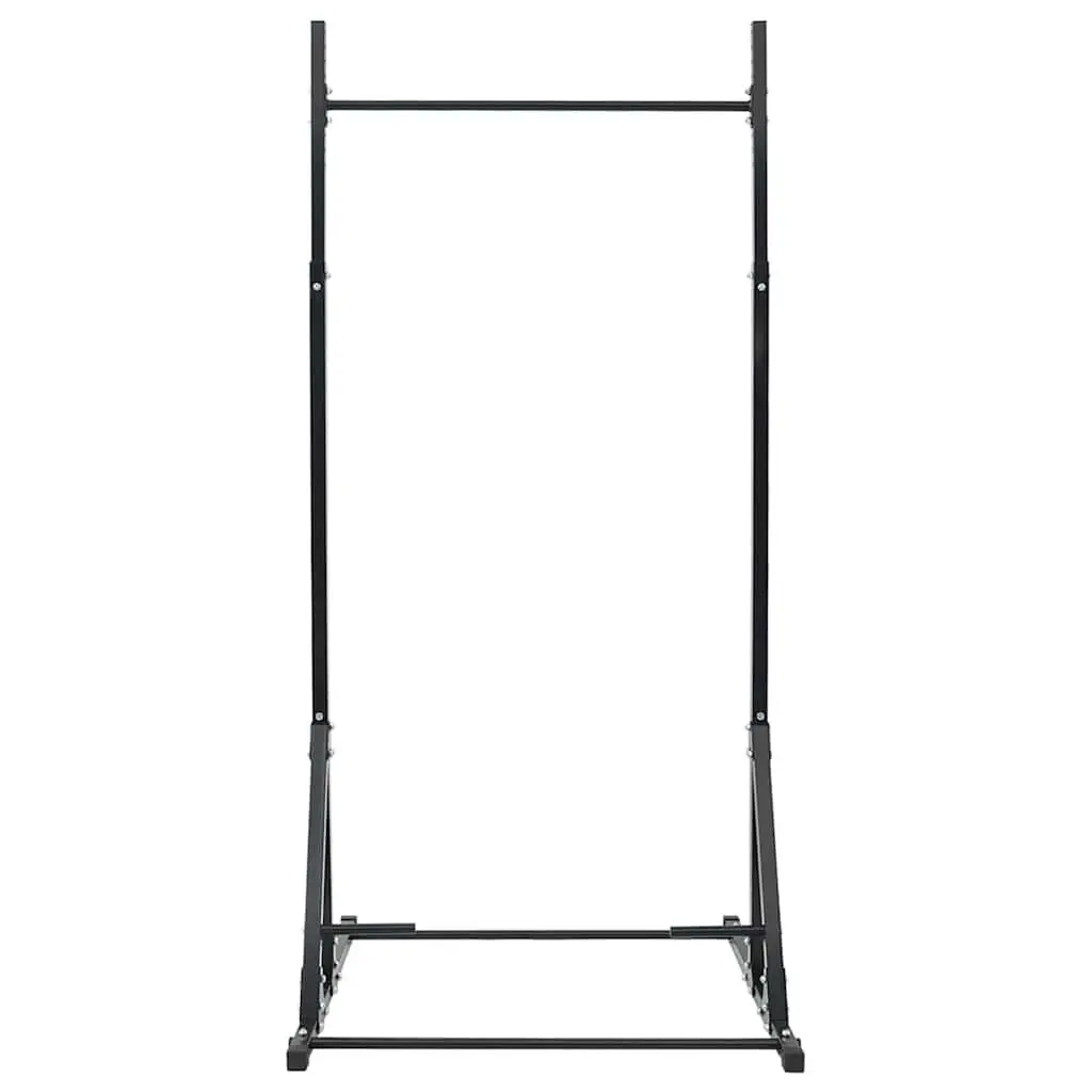 Pull-Up Bar Station Adjustable Height Black