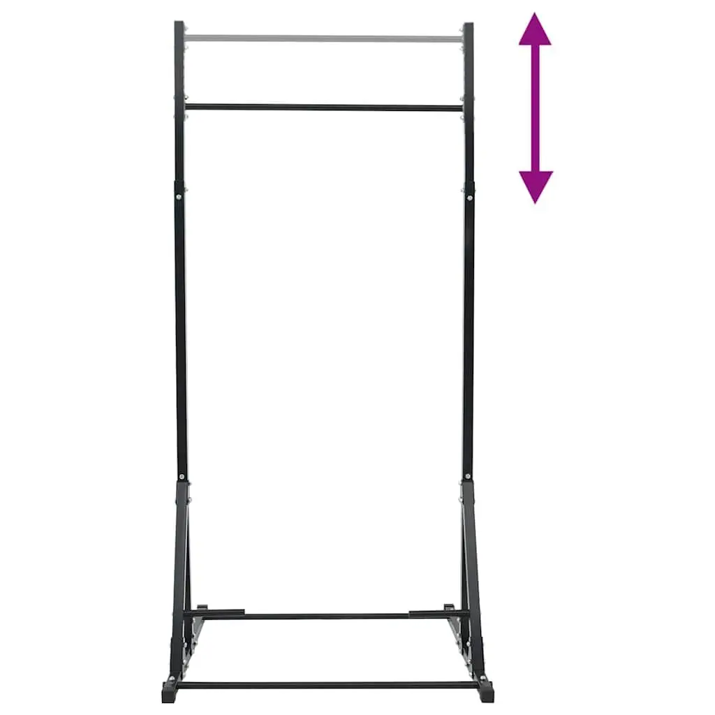 Pull-Up Bar Station Adjustable Height Black