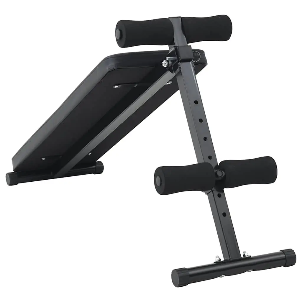 Sit Up Bench Adjustable Height Foldable Black