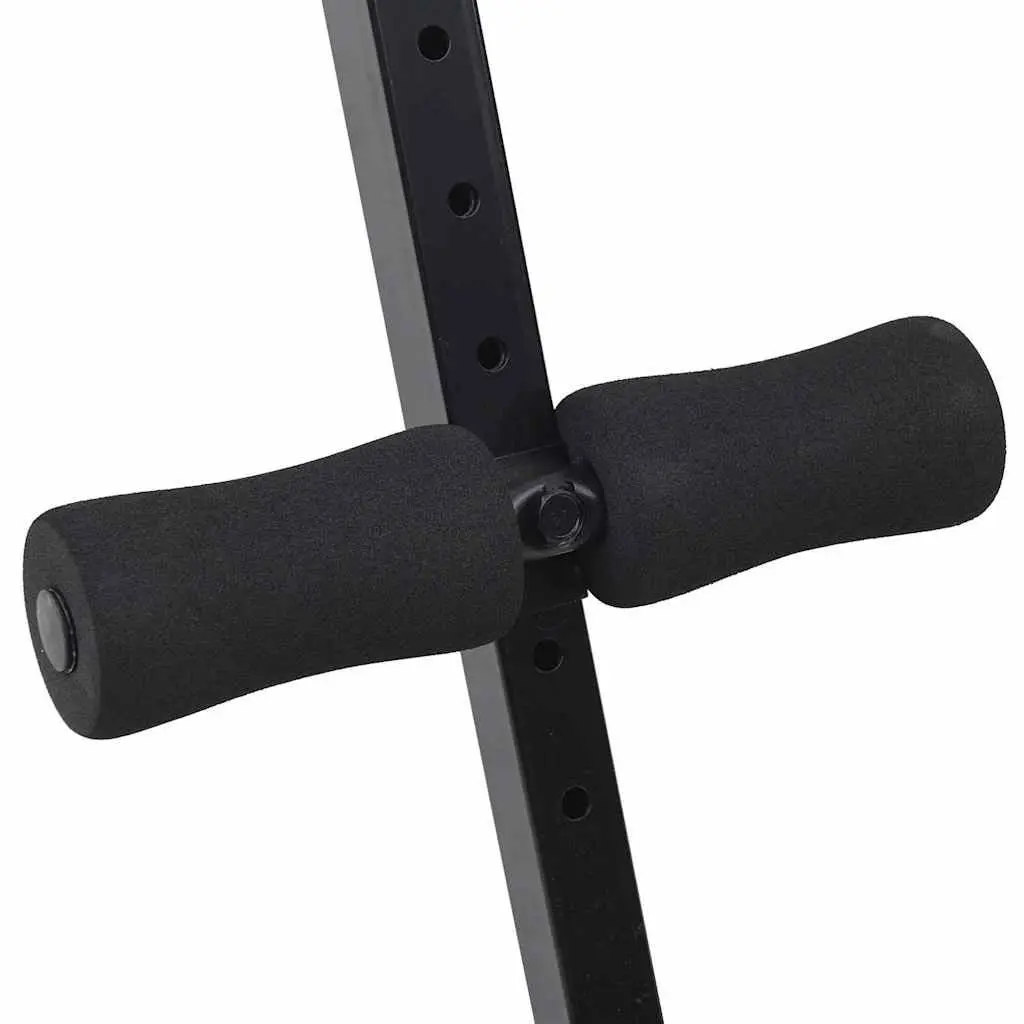 Sit Up Bench Adjustable Height Foldable Black
