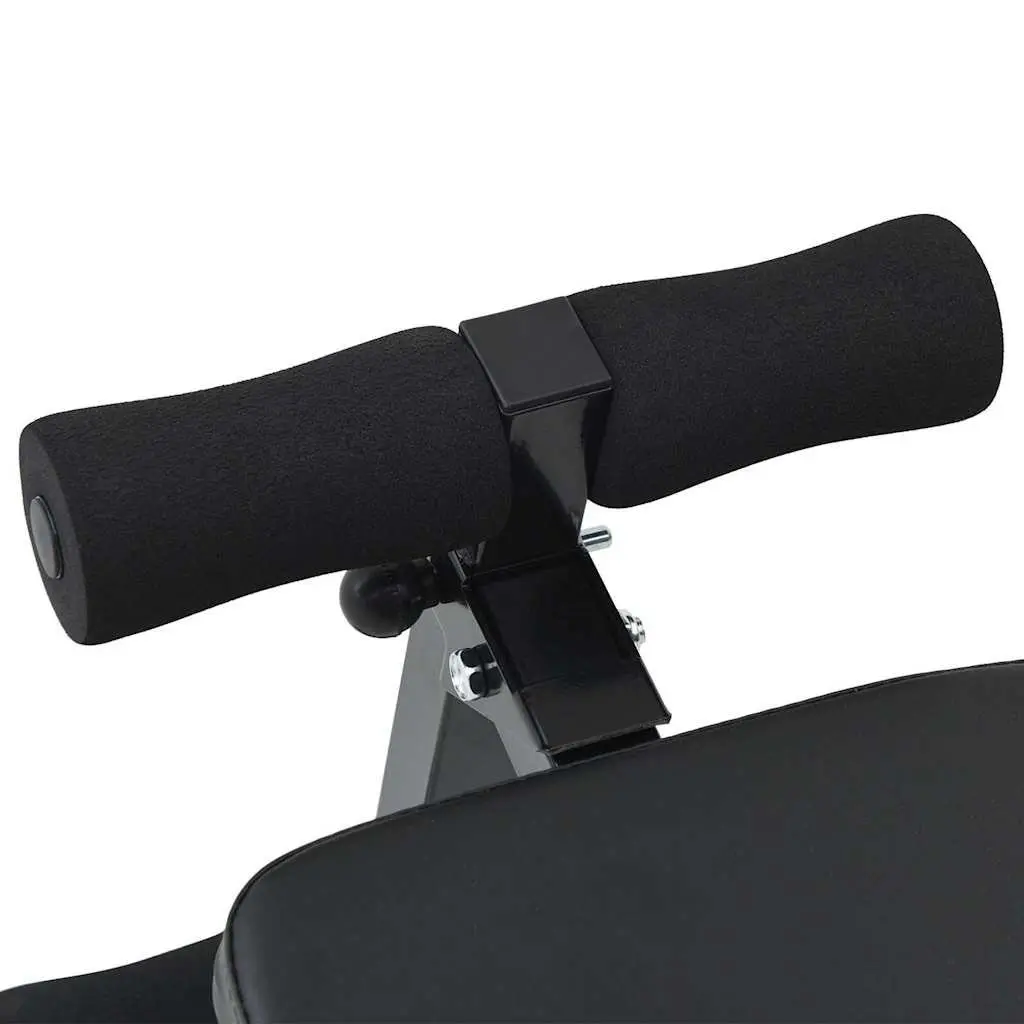 Sit Up Bench Adjustable Height Foldable Black