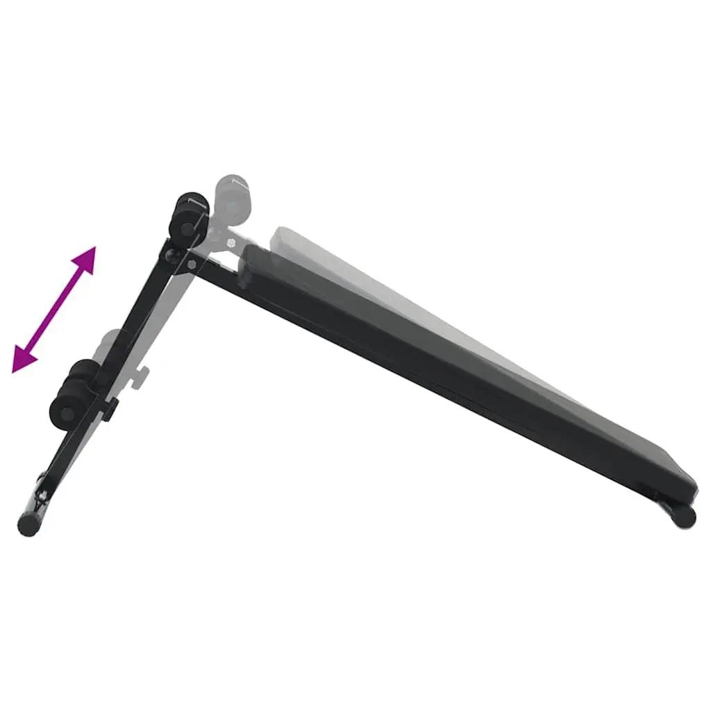 Sit Up Bench Adjustable Height Foldable Black