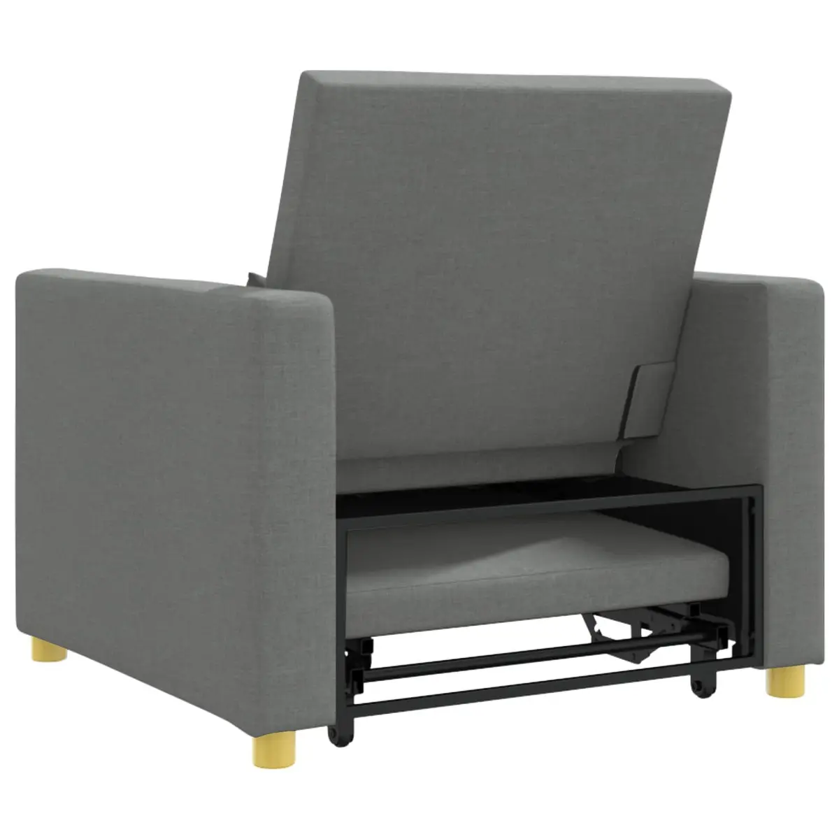 Convertible Sofa Bed Grey 90x165x87cm 3-in-1 Pull Out Armchair Recliner