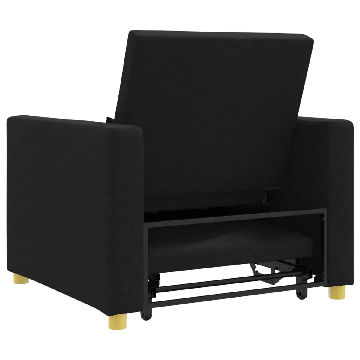 Single Sofa Bed Pull Out 3-in-1 Convertible Armchair Lounge Recliner Black