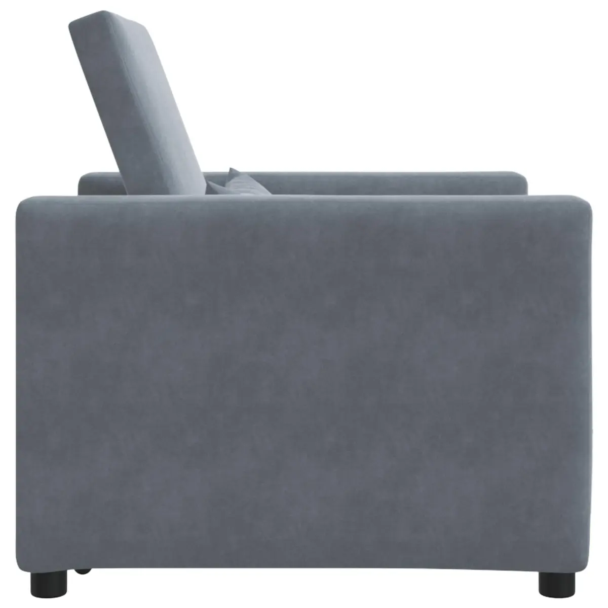 Single Sofa Bed Pull Out with Wheels Convertible Chair Recliner Grey Velvet