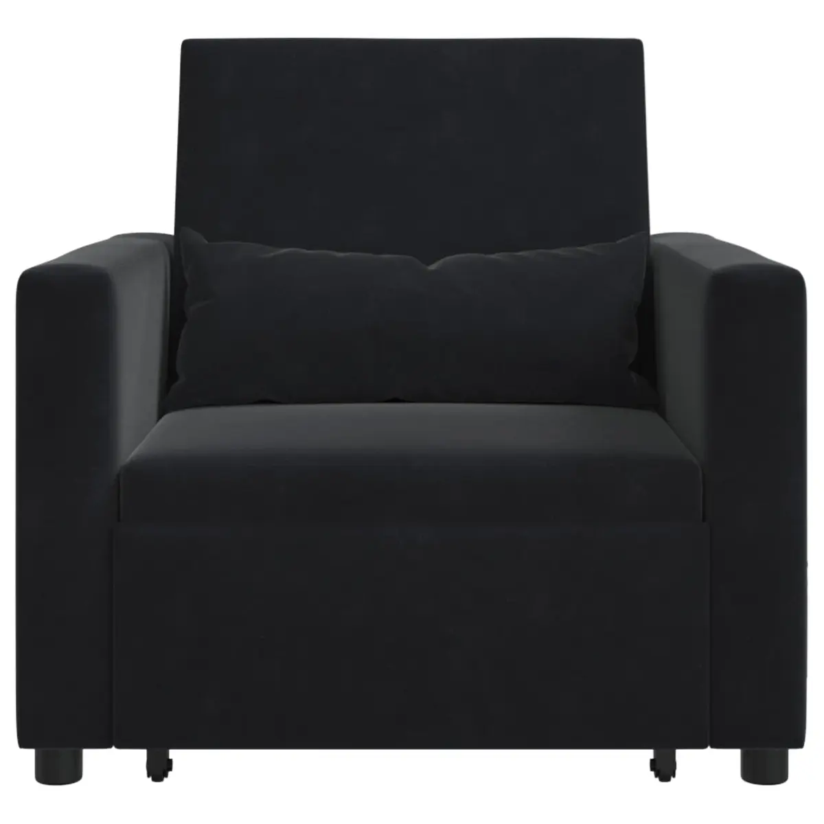 Single Pull Out Sofa Bed Convertible Black Velvet