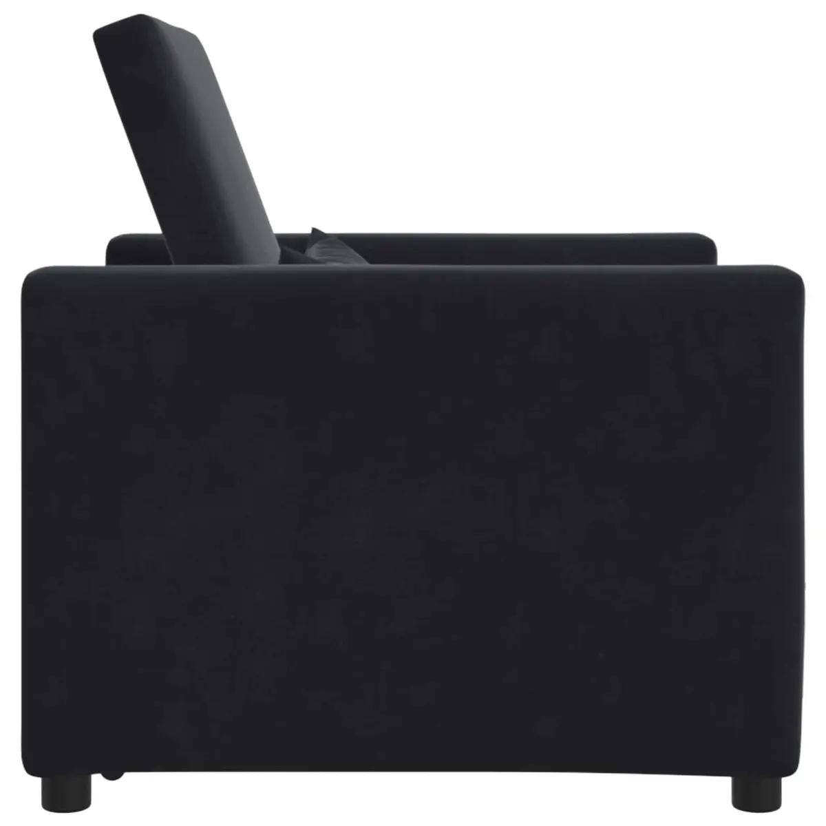 Single Pull Out Sofa Bed Convertible Black Velvet