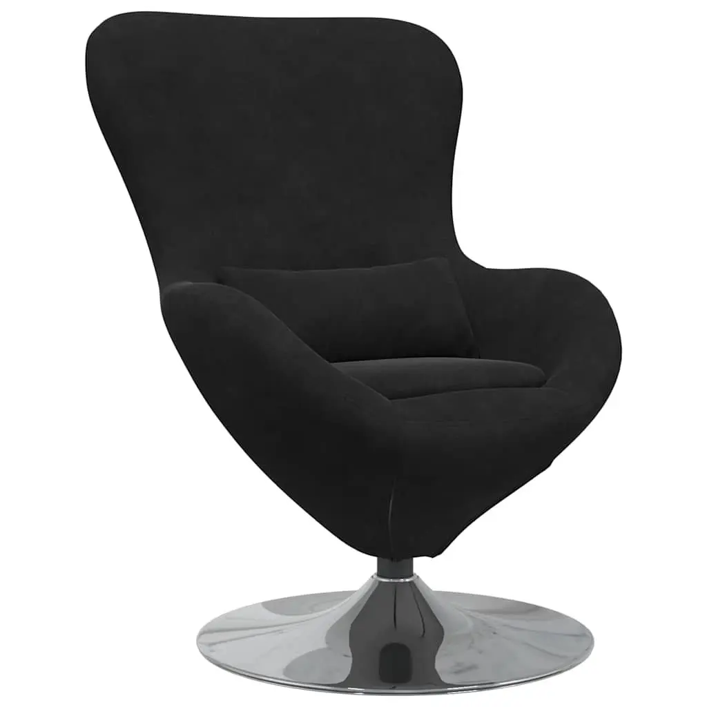Egg Chair Black Velvet 360 Degree Swivel Modern Lounge Armchair