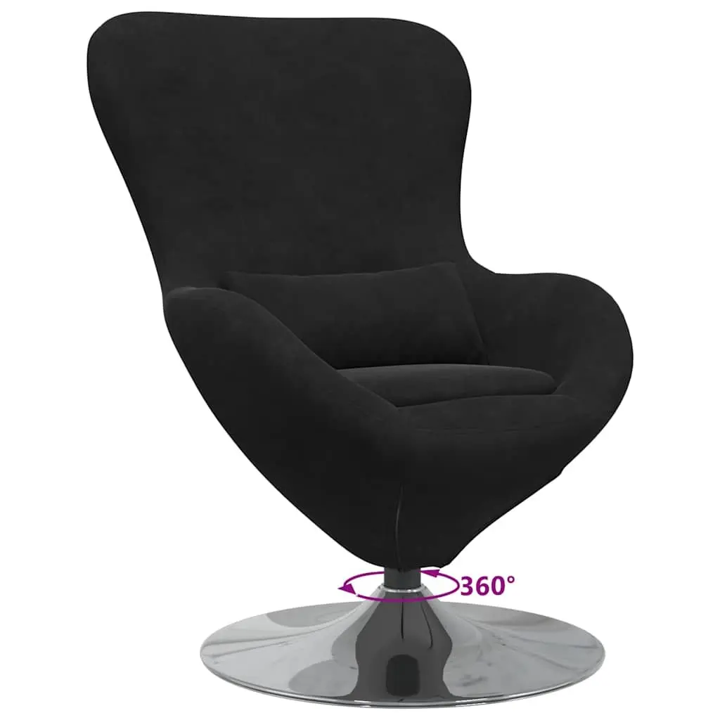 Egg Chair Black Velvet 360 Degree Swivel Modern Lounge Armchair