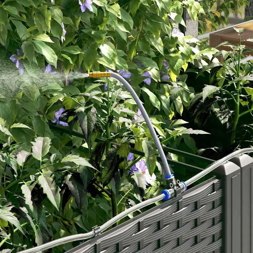 Garden Planter Set 3 pcs Black Large Outdoor Pots Terrace Planting Container