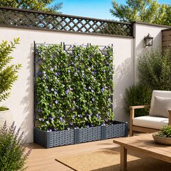Add Charm to Your Space with a 3-Piece Grey Planter Set